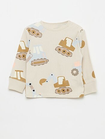 Conjunto de pijama em algodão canelado - 2 peças