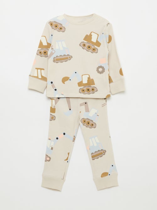 Conjunto de pijama em algodão canelado - 2 peças - Kiabi