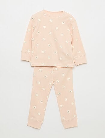 Conjunto de pijama em algodão canelado - 2 peças