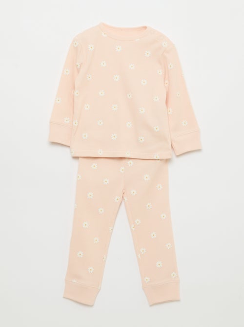 Conjunto de pijama em algodão canelado - 2 peças - Kiabi