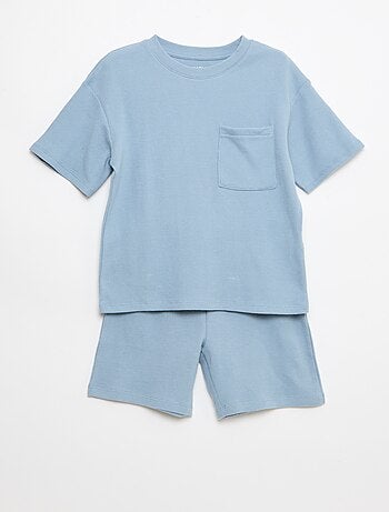 Conjunto de pijama em algodão liso