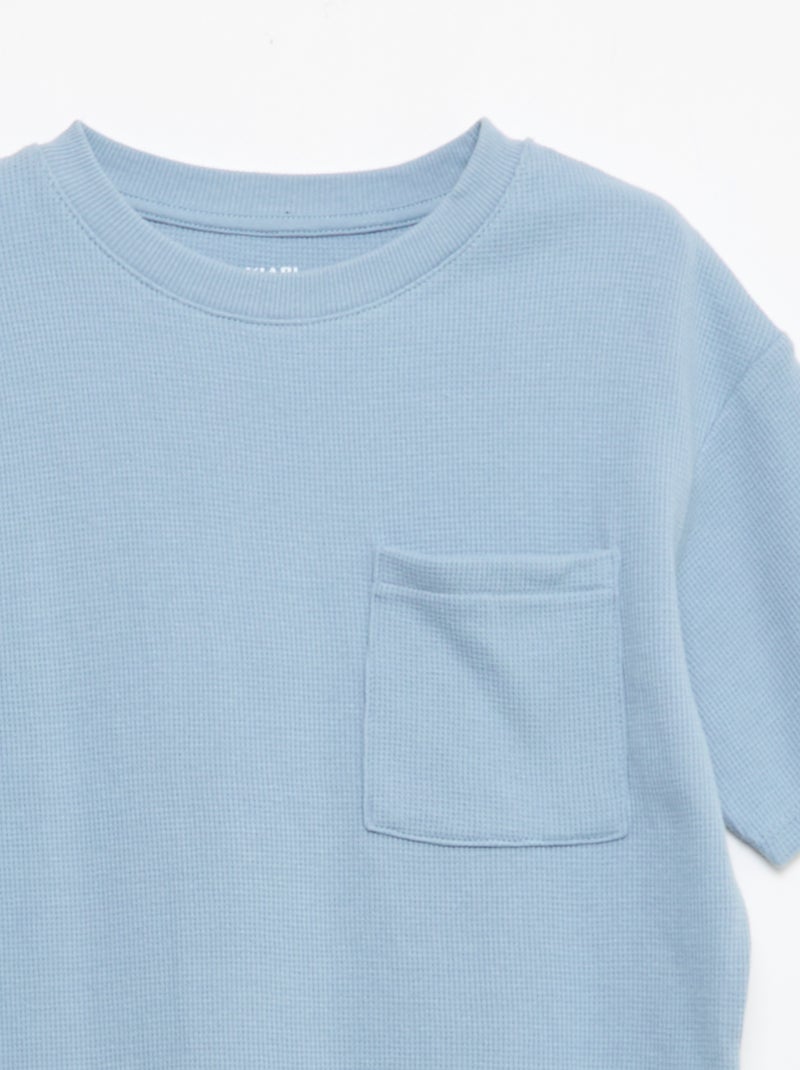 Conjunto de pijama em algodão liso Azul - Kiabi