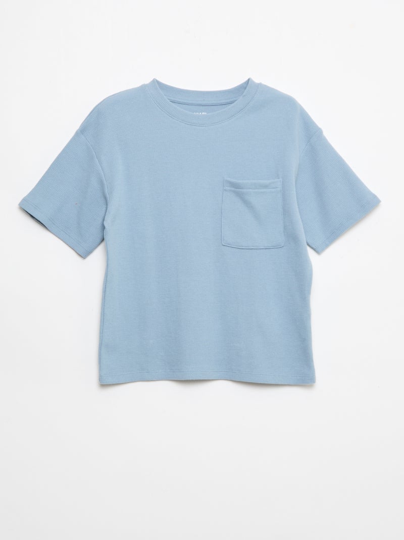 Conjunto de pijama em algodão liso Azul - Kiabi