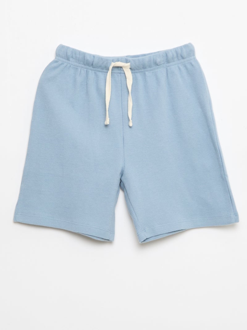 Conjunto de pijama em algodão liso Azul - Kiabi