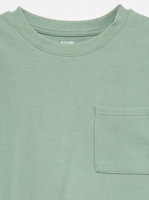 Conjunto de pijama em algodão liso - Kiabi