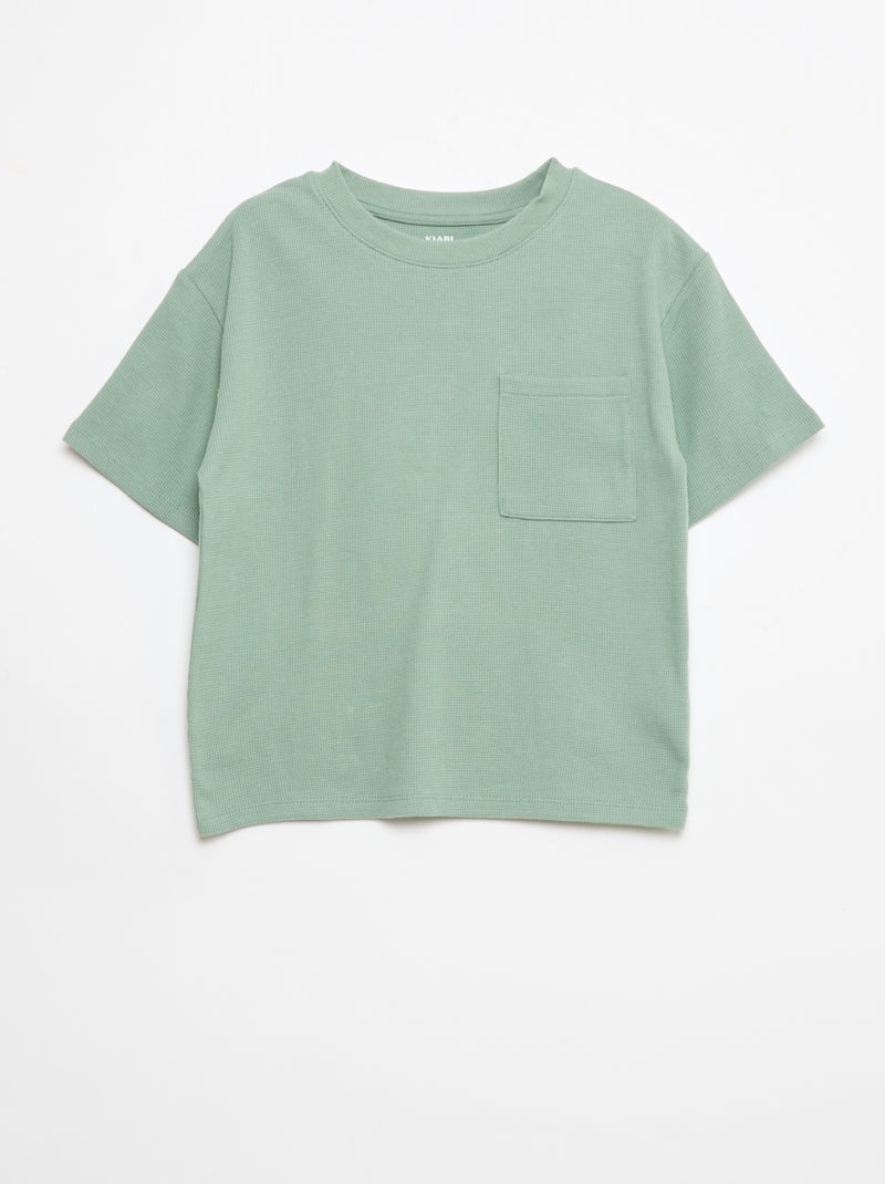 Conjunto de pijama em algodão liso Verde - Kiabi
