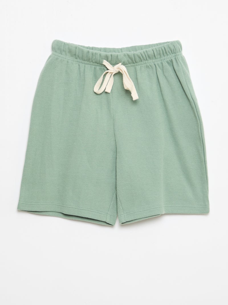 Conjunto de pijama em algodão liso Verde - Kiabi