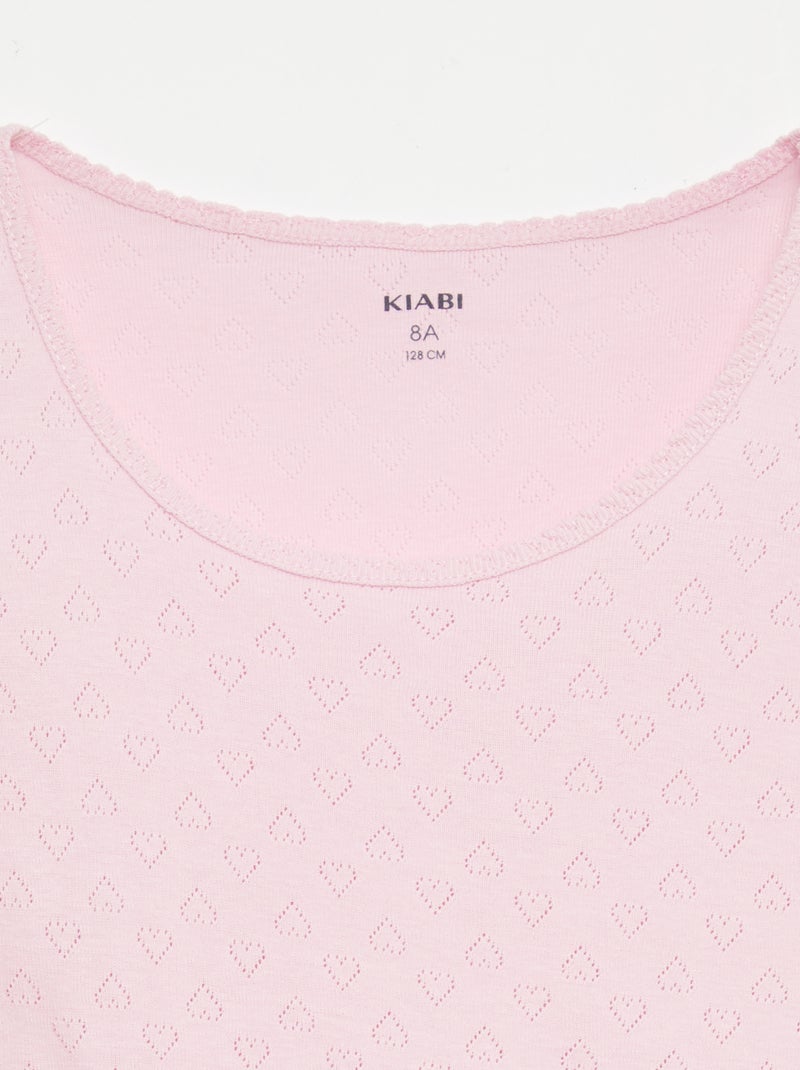Conjunto de pijama em algodão Rosa - Kiabi