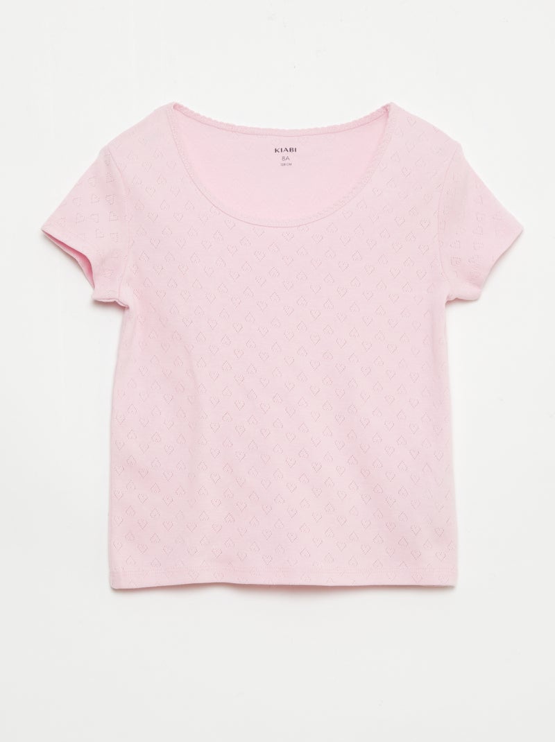 Conjunto de pijama em algodão Rosa - Kiabi