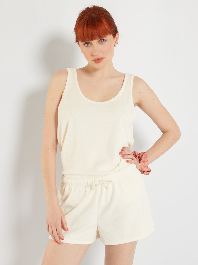 Conjunto de pijama em felpa BRANCO - Kiabi