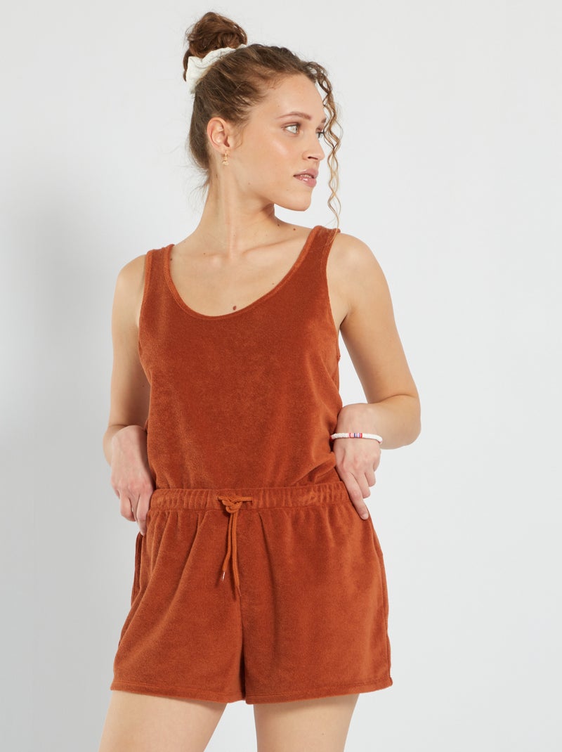Conjunto de pijama em felpa CASTANHO - Kiabi