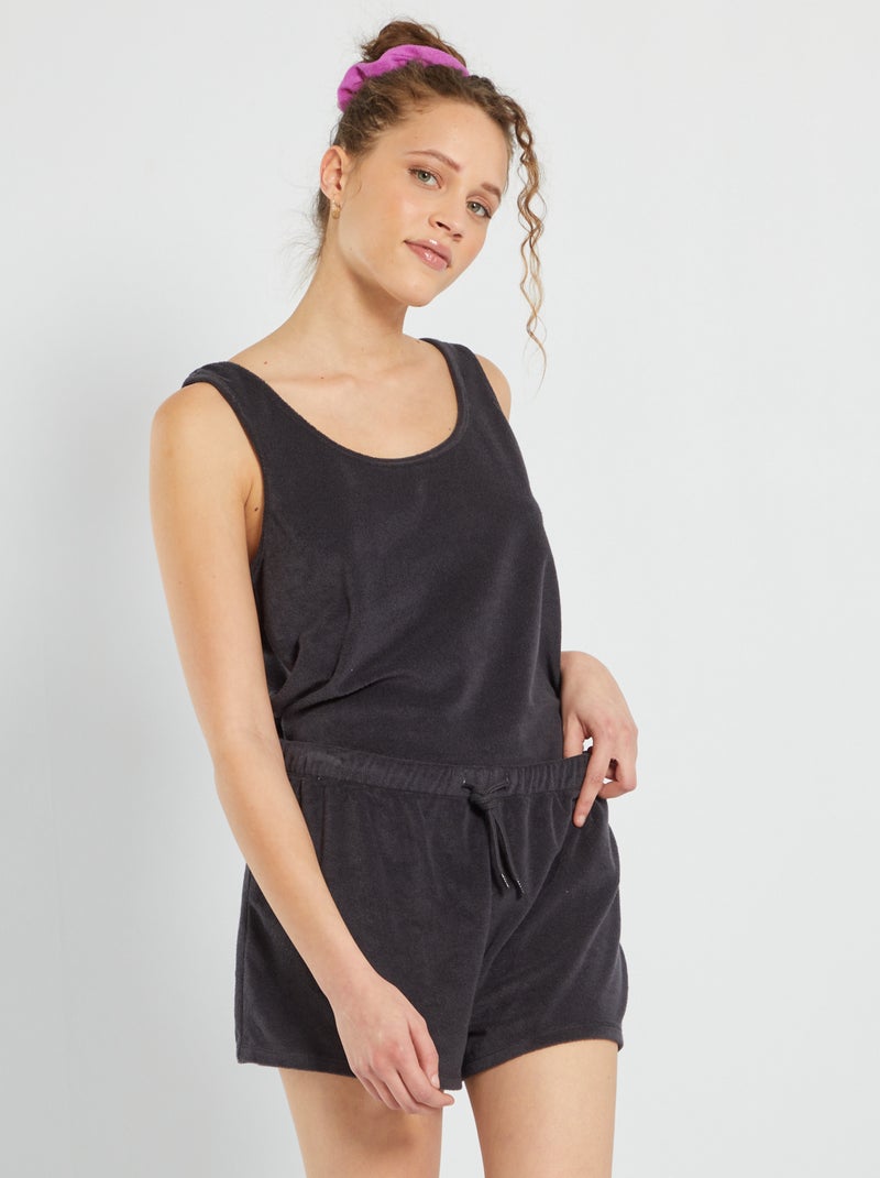 Conjunto de pijama em felpa Cinza Escuro - Kiabi