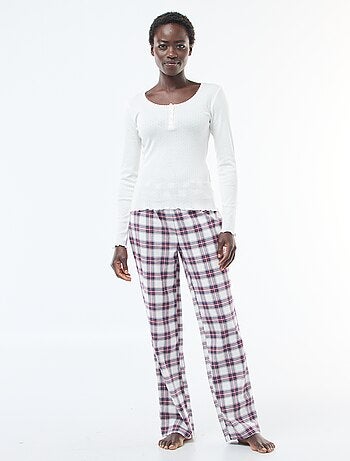 Conjunto de pijama em flanela de algodão