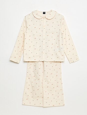 Conjunto de pijama em flanela de algod��o