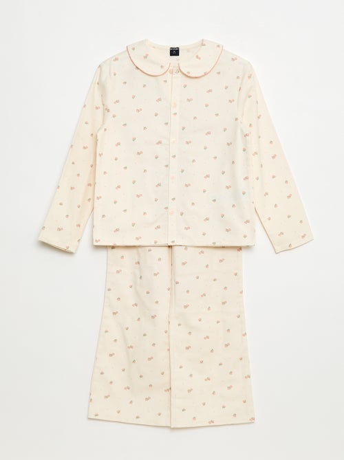 Conjunto de pijama em flanela de algodão - Kiabi
