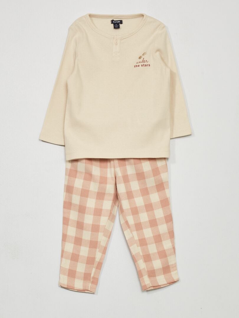 Conjunto de pijama em flanela ROSA - Kiabi