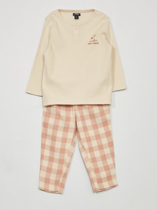 Conjunto de pijama em flanela - Kiabi