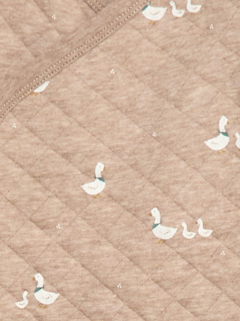 Conjunto de pijama em jersey de algodão Bege - Kiabi