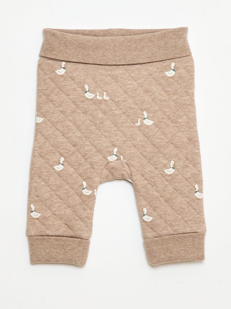 Conjunto de pijama em jersey de algodão Bege - Kiabi