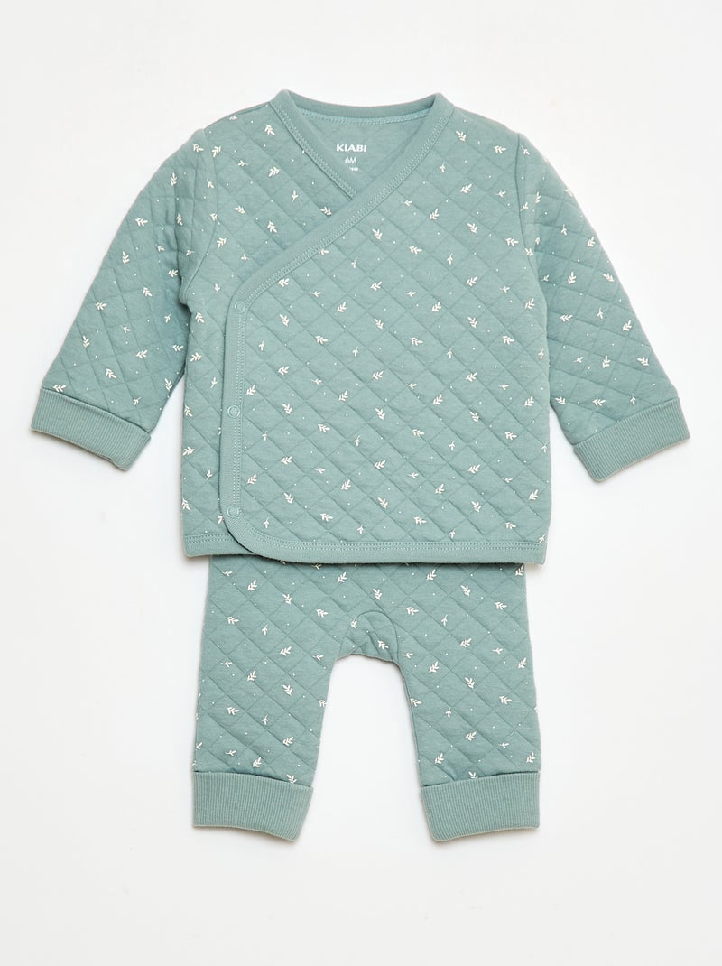 Conjunto de pijama em jersey de algodão Verde - Kiabi