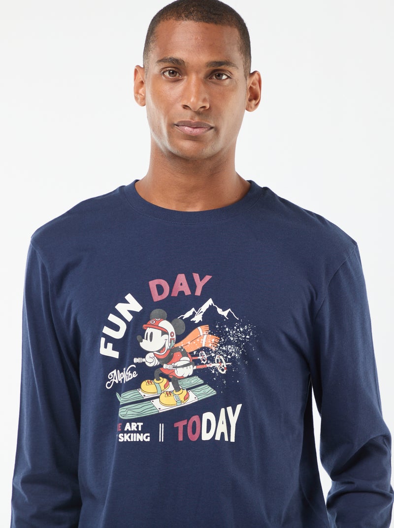 Conjunto de pijama em jersey 'Mickey' 'Disney' t-shirt + calças - 2 peças Azul - Kiabi