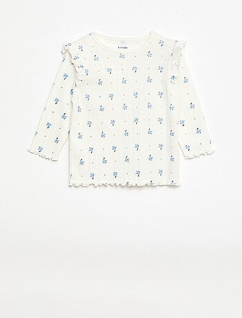 Conjunto de pijama em malha com furinhos - 2 peças
