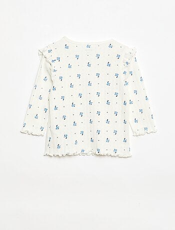 Conjunto de pijama em malha com furinhos - 2 peças
