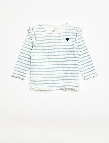 Conjunto de pijama em malha com furinhos - 2 peças