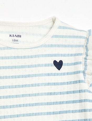 Conjunto de pijama em malha com furinhos - 2 peças