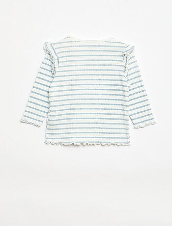 Conjunto de pijama em malha com furinhos - 2 peças