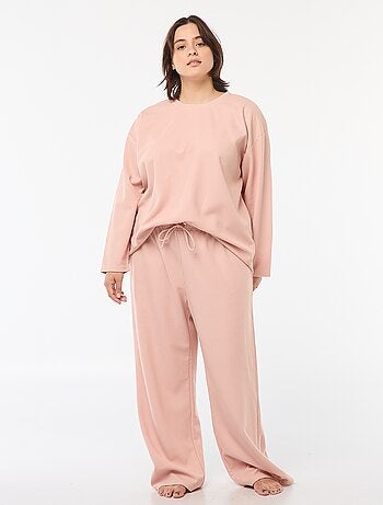 Conjunto de pijama em malha gofrada - 2 peças