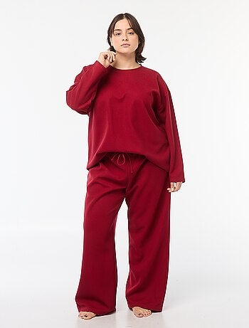 Conjunto de pijama em malha gofrada - 2 peças