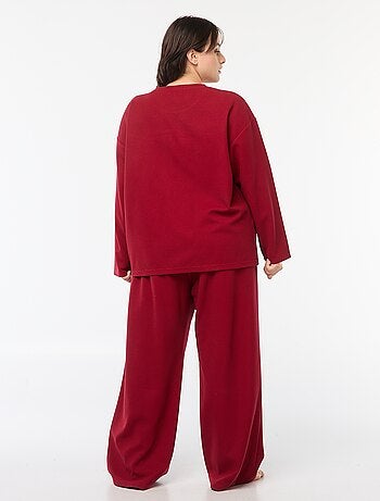 Conjunto de pijama em malha gofrada - 2 peças