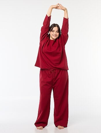 Conjunto de pijama em malha gofrada - 2 peças