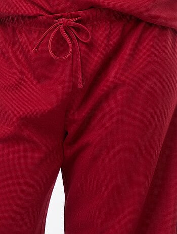 Conjunto de pijama em malha gofrada - 2 peças