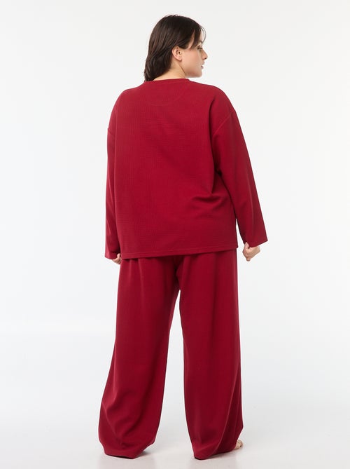 Conjunto de pijama em malha gofrada - 2 peças - Kiabi