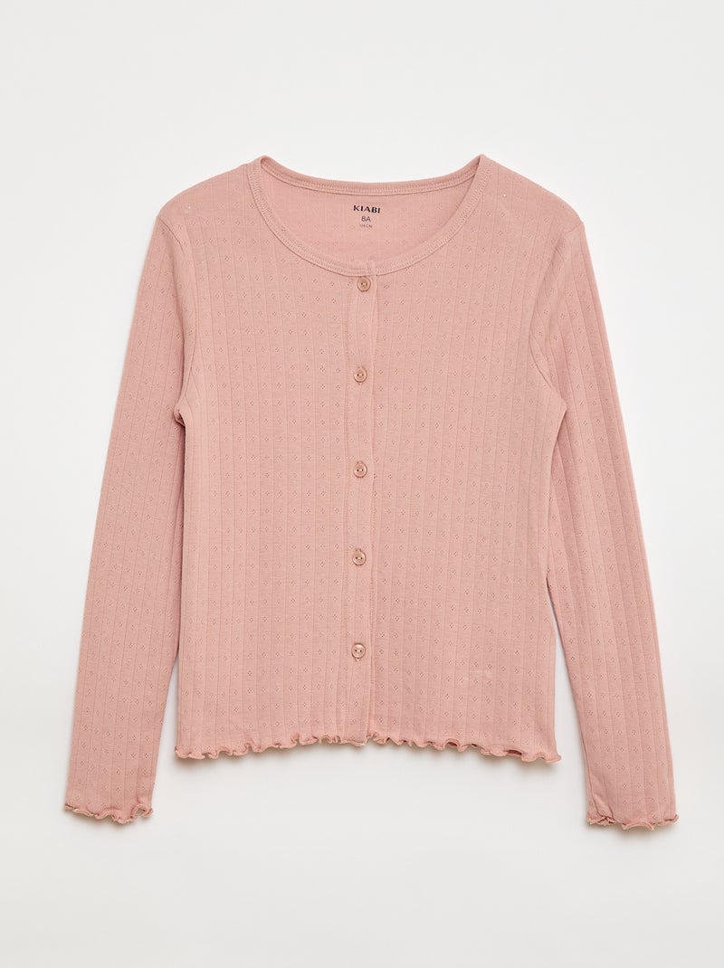 Conjunto de pijama em malha piqué - 2 peças Rosa - Kiabi