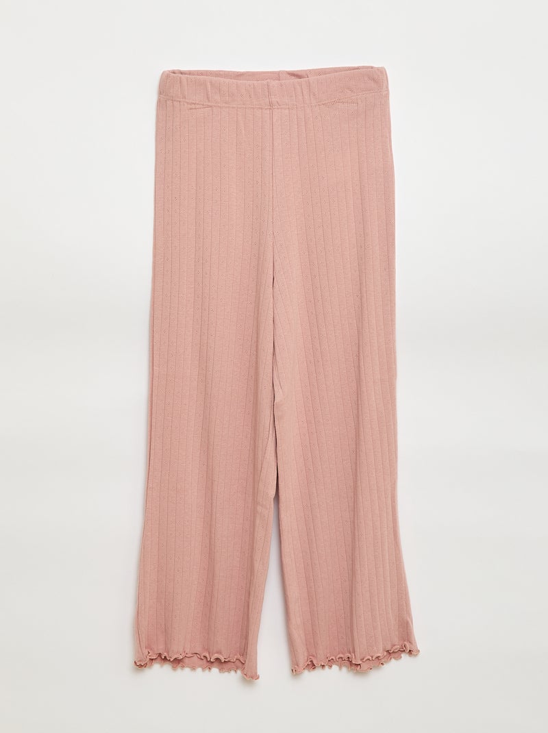Conjunto de pijama em malha piqué - 2 peças Rosa - Kiabi