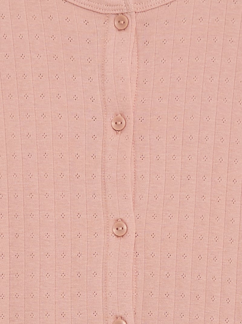 Conjunto de pijama em malha piqué - 2 peças Rosa - Kiabi