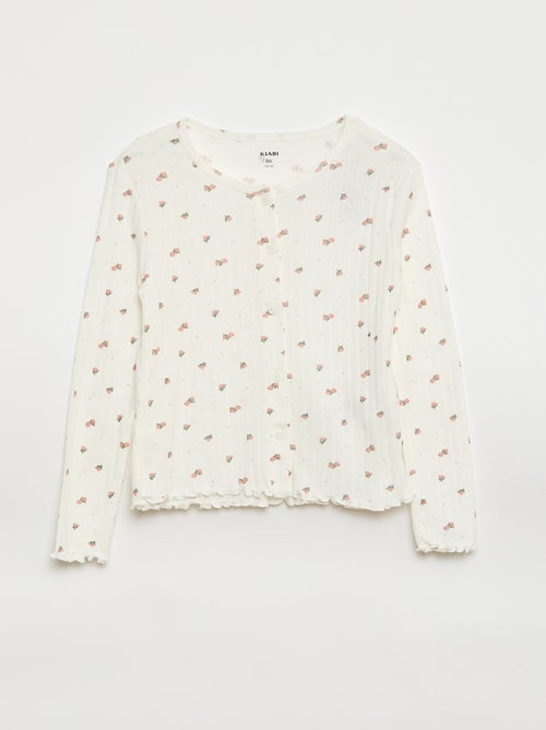 Conjunto de pijama em malha pointelle - 2 peças - Kiabi