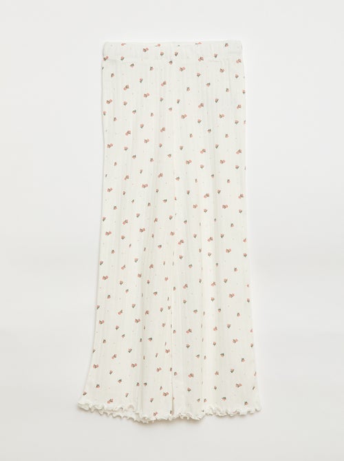 Conjunto de pijama em malha pointelle - 2 peças - Kiabi