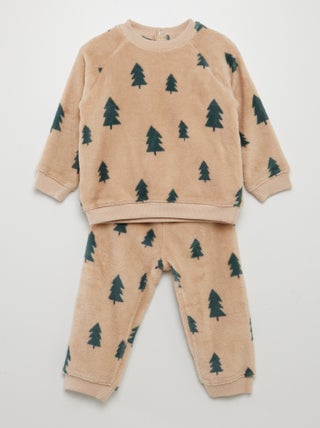 Conjunto de pijama em malha polar - 2 peças