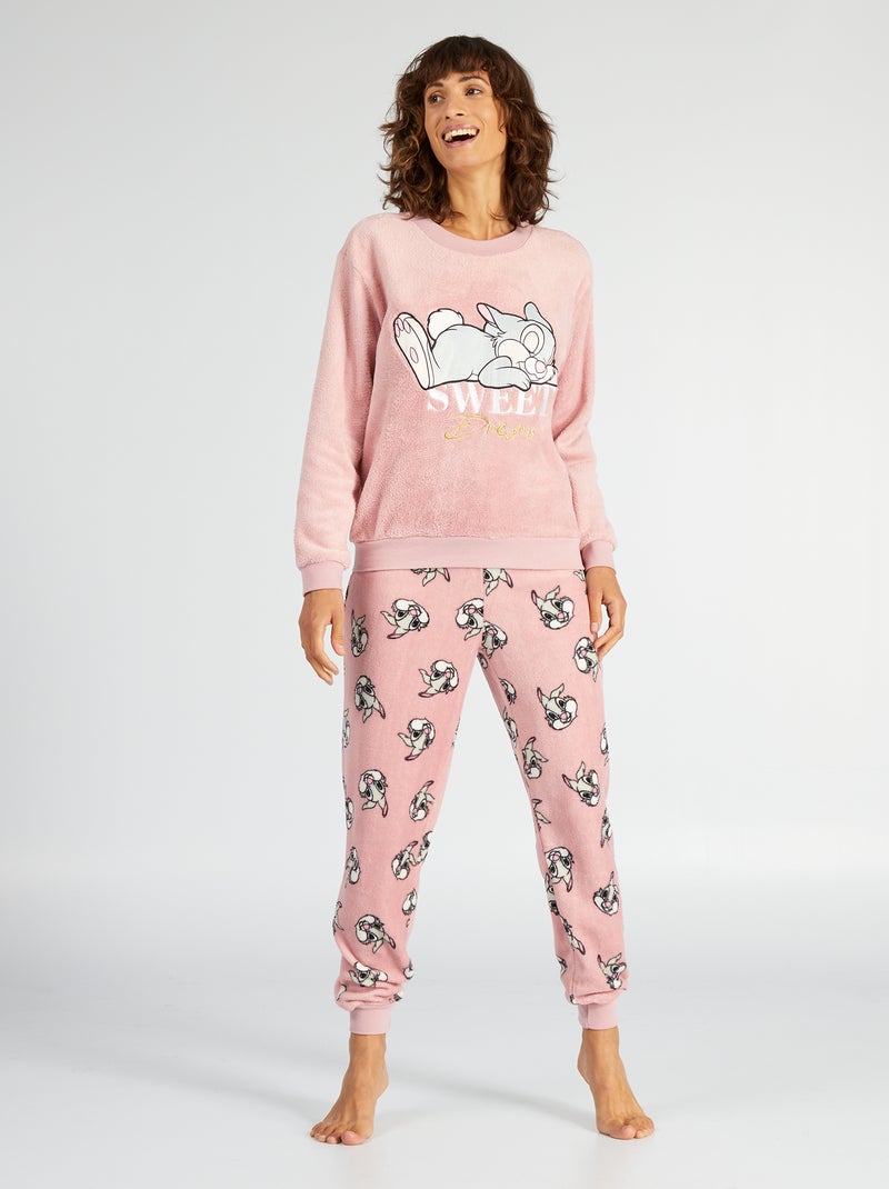 Conjunto de pijama em malha polar 'Tambor' - 2 peças ROSA - Kiabi