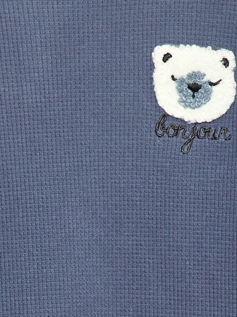 Conjunto de pijama em malha suave - 2 peças Azul - Kiabi