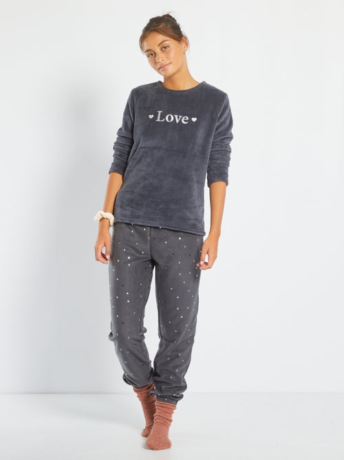 Conjunto de pijama em malha suave - Kiabi