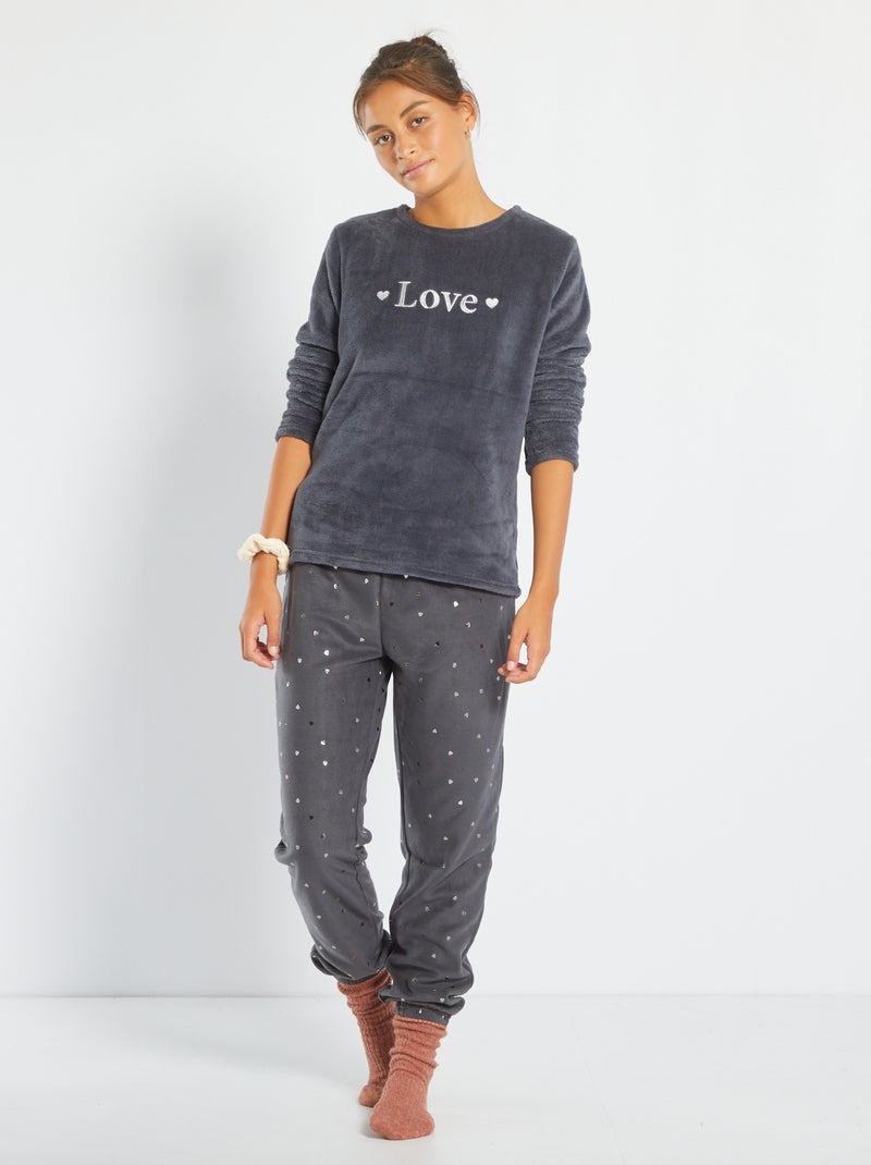 Conjunto de pijama em malha suave AZUL - Kiabi