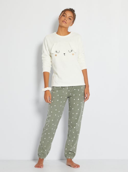 Conjunto de pijama em malha suave - Kiabi