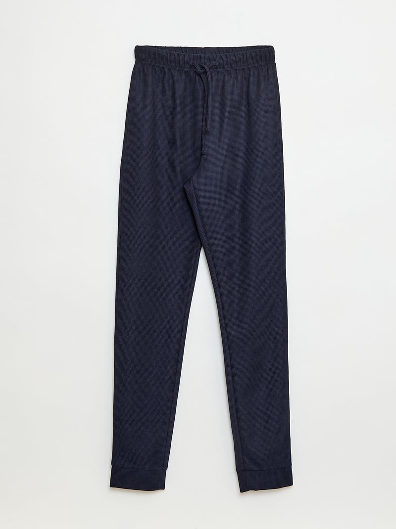 Conjunto de pijama em malha waffle Baseball - 2 peças Azul - Kiabi