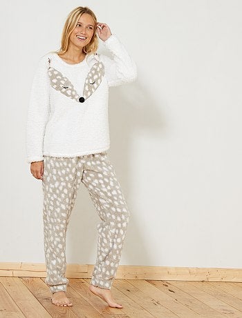 Conjunto de pijama em material sherpa - Kiabi