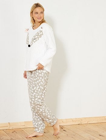 Conjunto de pijama em material sherpa - Kiabi